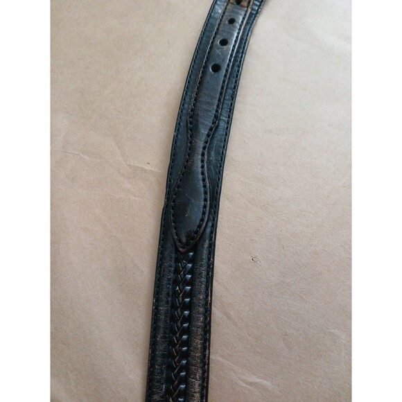 Tony Lama Belt 42" Southwestern Silver Hardware Braided Leather Brown - Picture 6 of 8